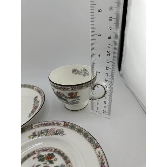 Wedgewood "Kutani Crane" English China Tea Cup/Saucer/Plate Set Mid Century - Picture 11 of 12